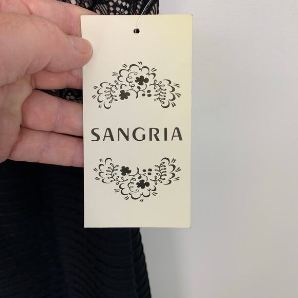 Sangria Women's 14 Black Lace Pink Lined Midi Bodycon Sheath Dress NWT - Picture 12 of 16